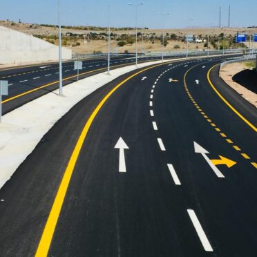 Professional highway markings for high-speed roadways and motorways.